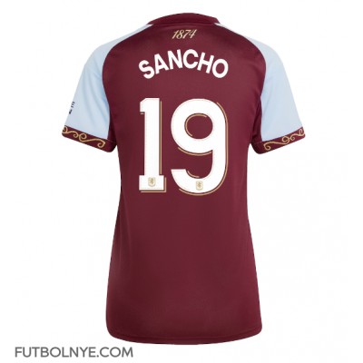 Camiseta Aston Villa Jadon Sancho #19 Primera Equipación para mujer 2025-26 manga corta Camiseta Aston Villa Jadon Sancho #19 Primera Equipación para mujer 2025-26 manga corta